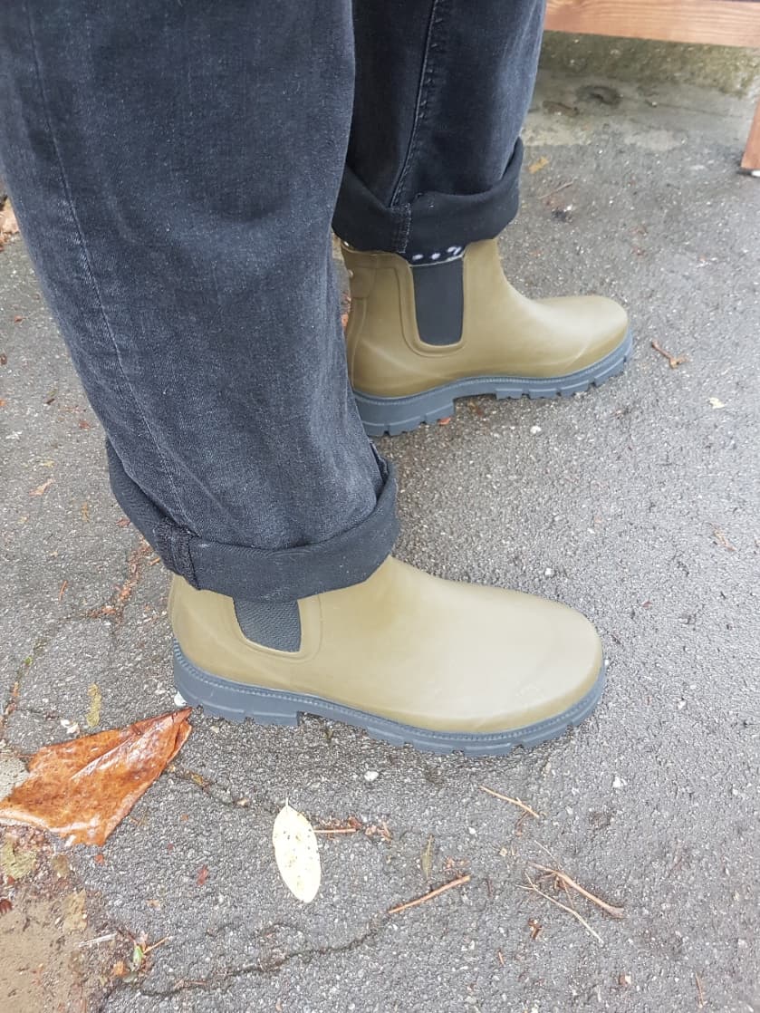 angulus Olive rubber ankle boot Shoes at Last