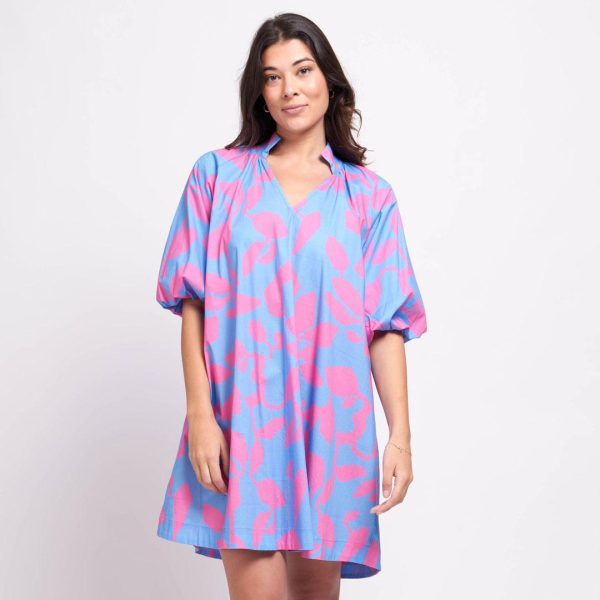 Foil: turquoise cotton shirt dress