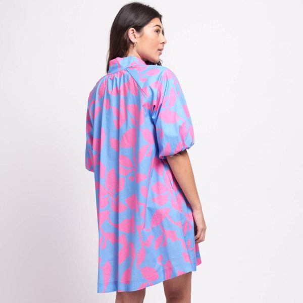 Foil: turquoise cotton shirt dress