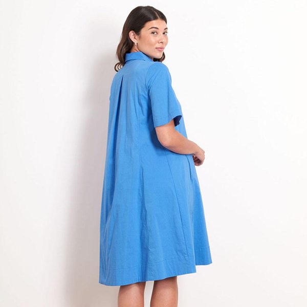 Foil: turquoise cotton shirt dress