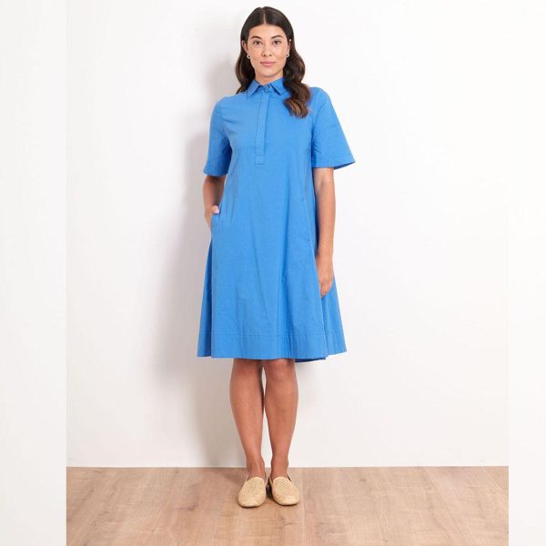 Foil: turquoise cotton shirt dress
