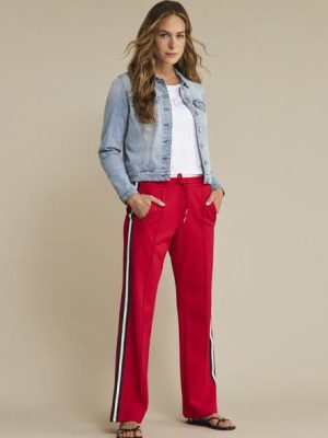 Red Button: red pants with side stripe