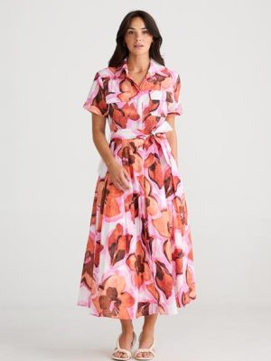 brave + true: rose pink short sleeve dress