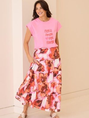 brave + true: Metallic gold pleated skirt