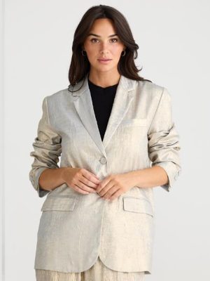 brave + true: Metallic gold jacket