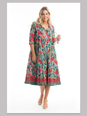 Orientique: red print dress