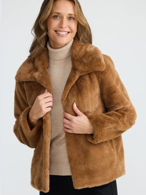 brave + true: faux fur cropped jacket