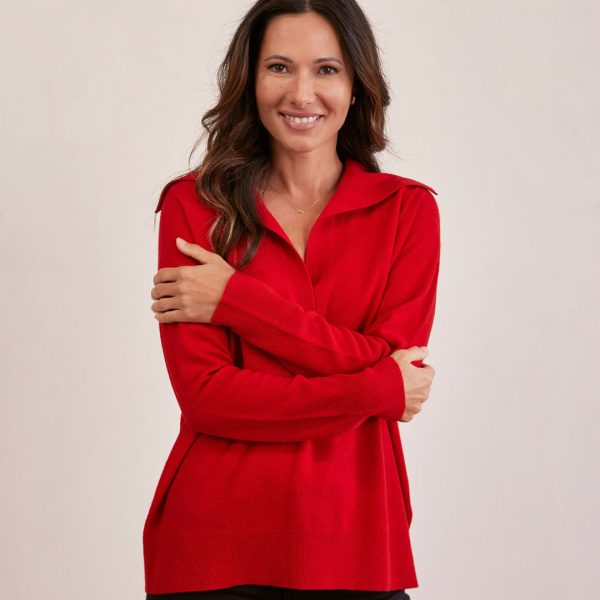 See Saw: red merino wool sweater