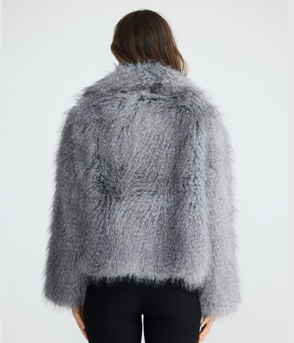 Brave + true: grey faux fur jacket