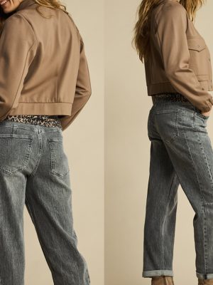 Red Button: charcoal barrel jean