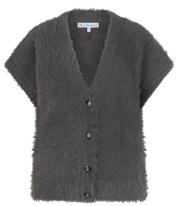 Red Button: jade fluffy waistcoat