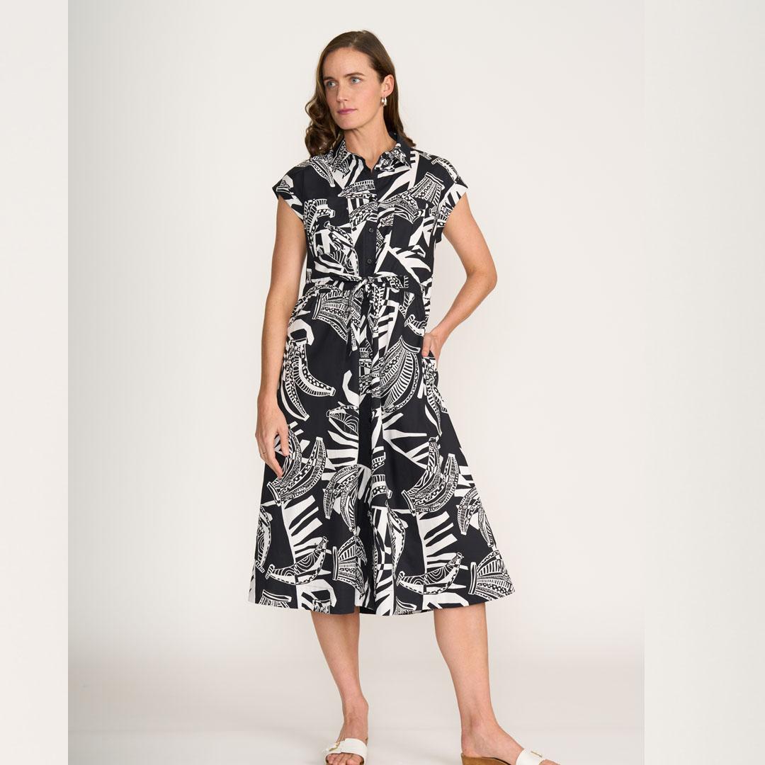 Foil: peach print midi dress Foil: peach print midi dress