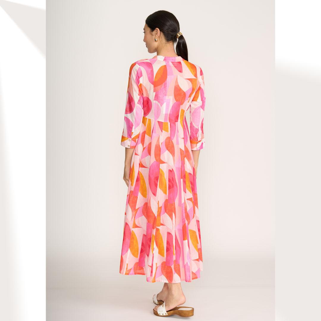 Foil: peach print midi dress Foil: peach print midi dress