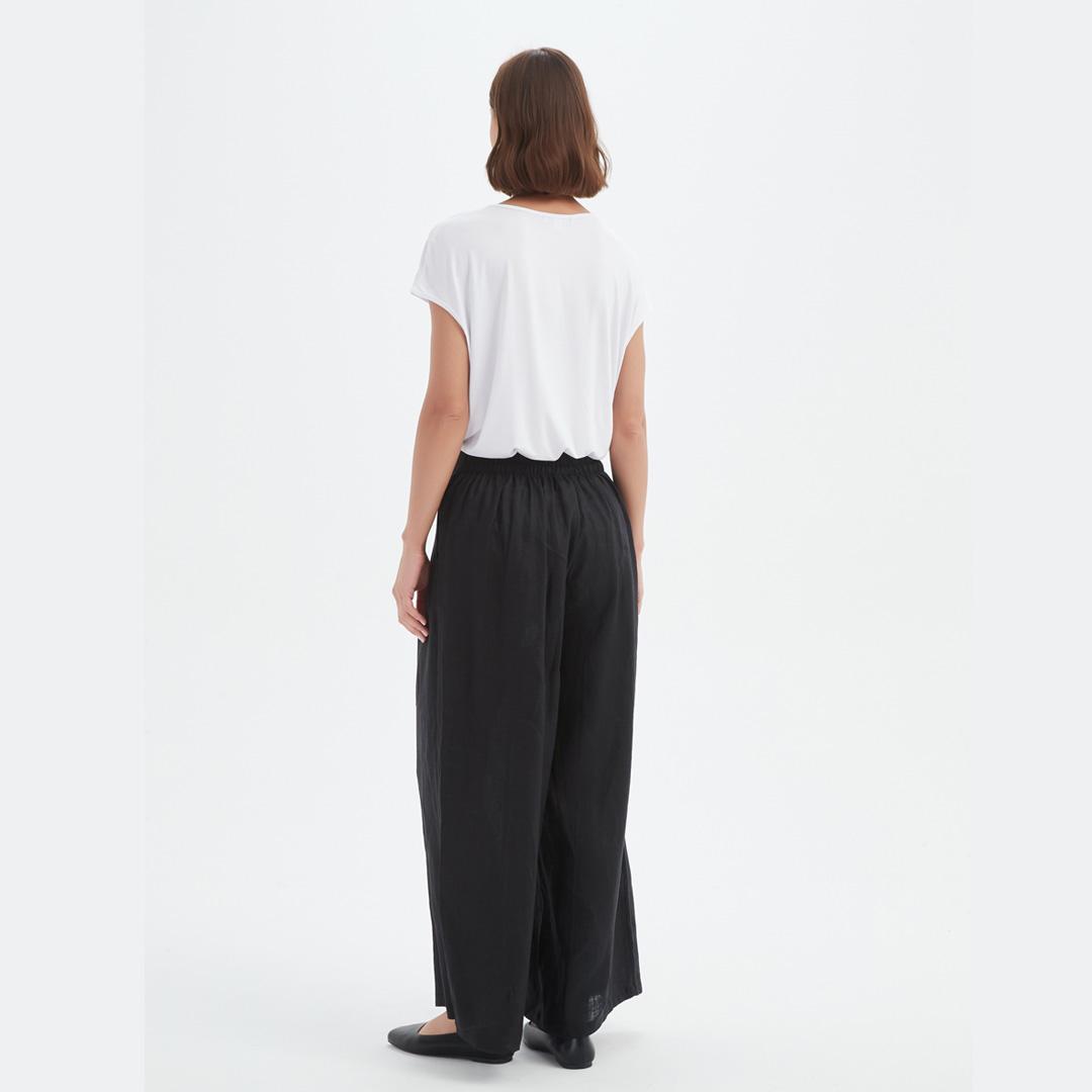 Tirelli: black linen wide leg palazzo Tirelli: black linen wide leg palazzo