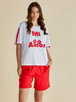 Betty Basics: cherry cotton Tee