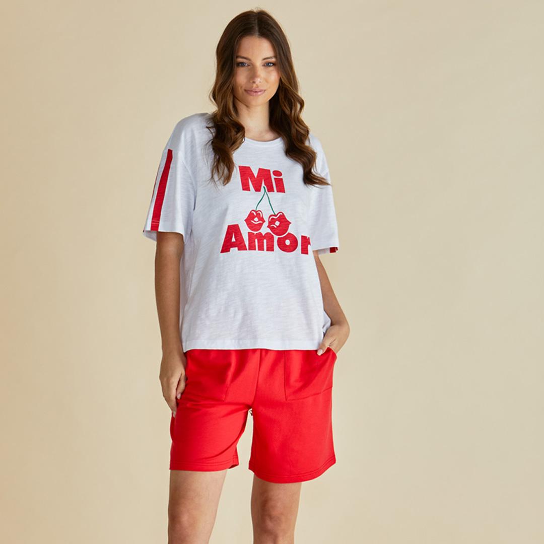 Betty Basics: cherry cotton Tee Betty Basics: cherry cotton Tee