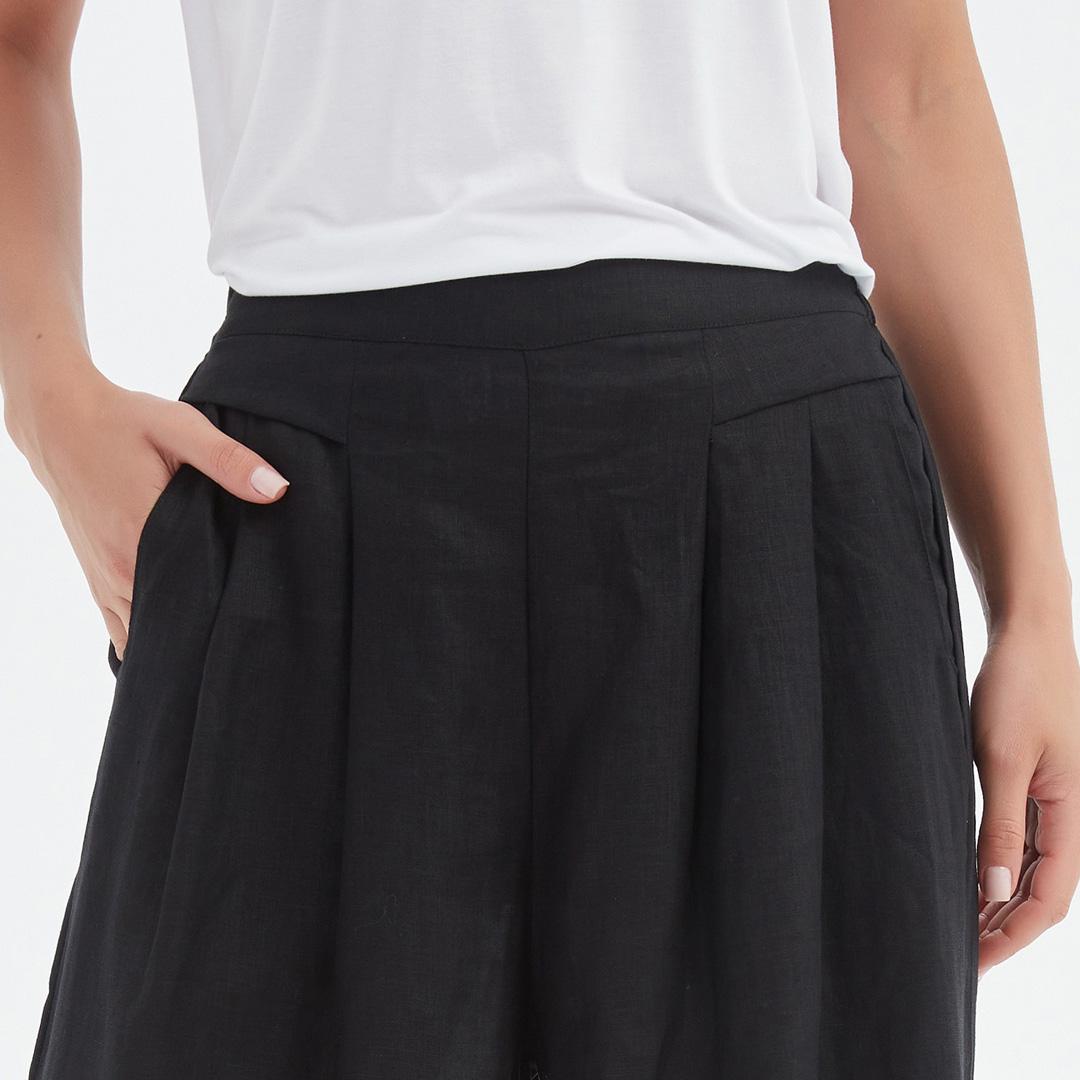 Tirelli: black linen wide leg palazzo Tirelli: black linen wide leg palazzo