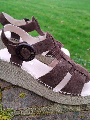 Macarena: chocolate suede espadrille/sandal