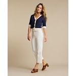 Red Button: navy and cream short sleeve cardi