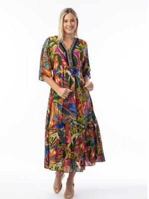 Orientique: pretty print maxi dress