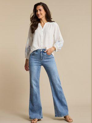 Red Button: stonewashed wide leg jeans